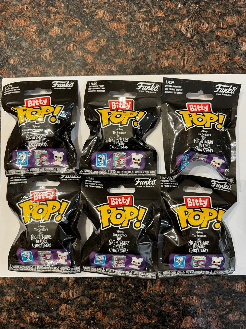 Funko Bitty Pop! The Nightmare Before Christmas Blind Bag Lot of 6